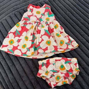 Hanna Andersson Floral Dress Set - Red, Green, Yellow